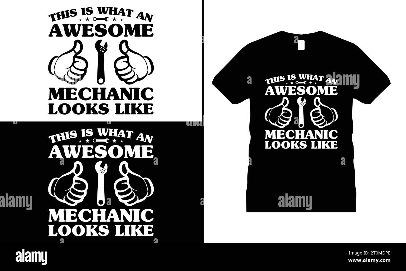 Funny Mechanical Tshirt Design and Engineer Garage Mechanic Shirt Stock Vector