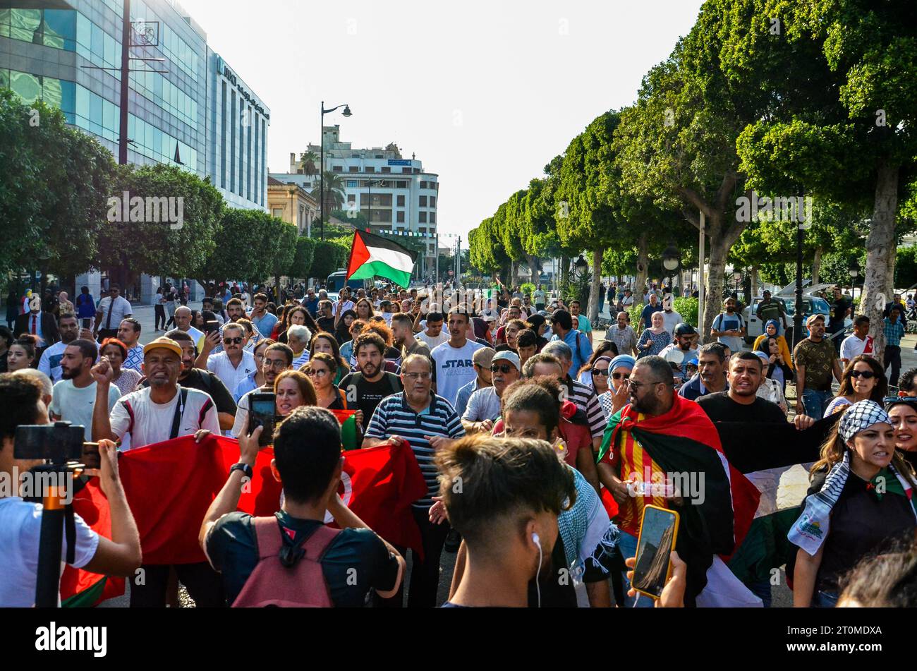 October 7, 2023: Tunis, Tunisia. 07 October 2023. A demonstration is