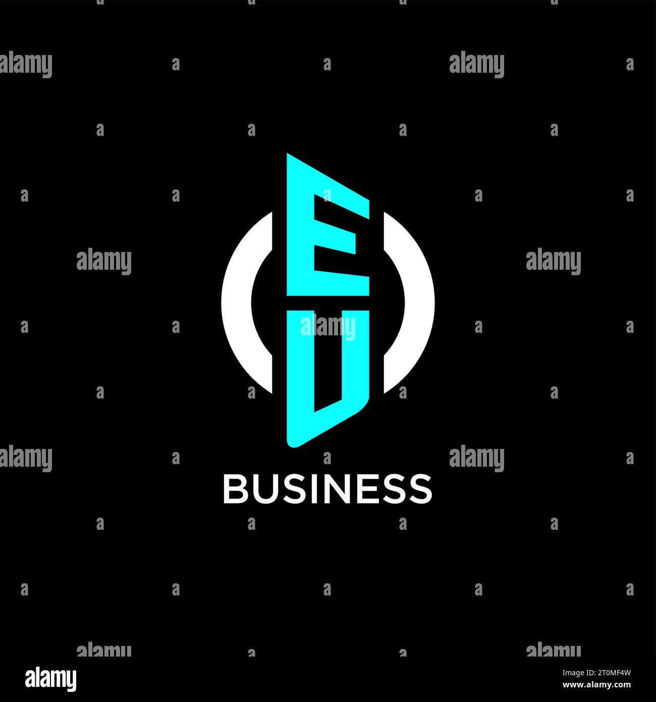 EU circle monogram logo design ideas Stock Vector