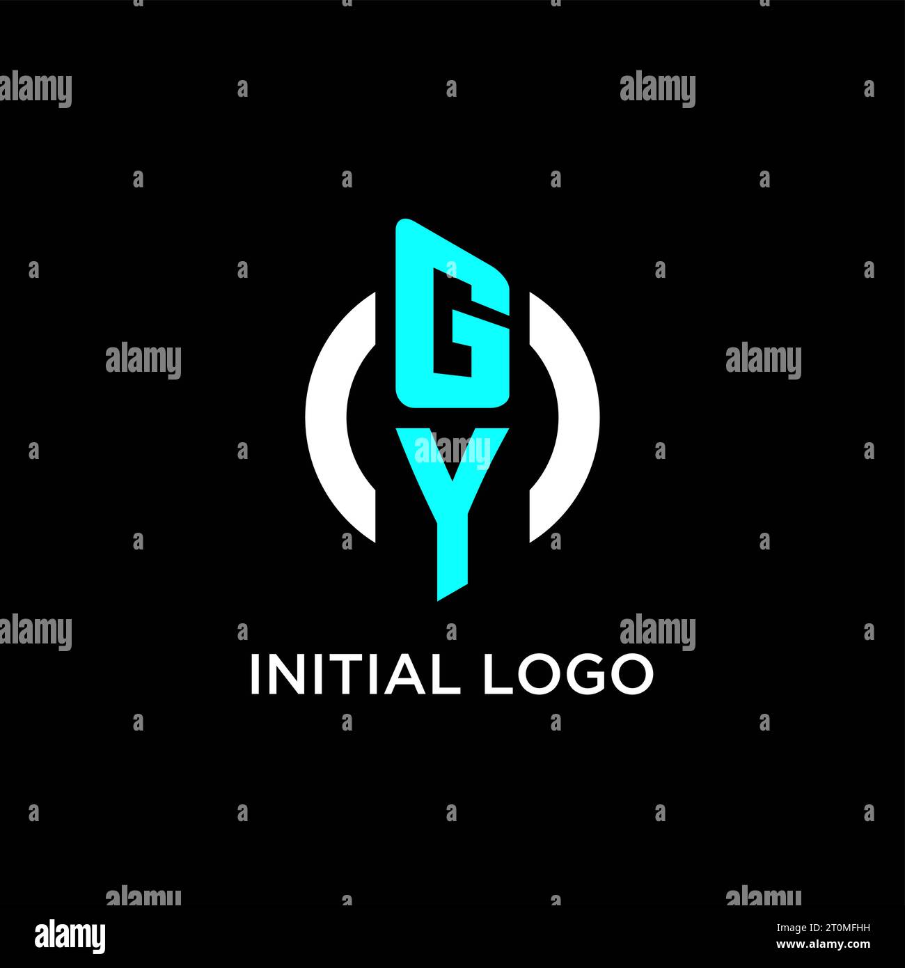 GY circle monogram logo design ideas Stock Vector
