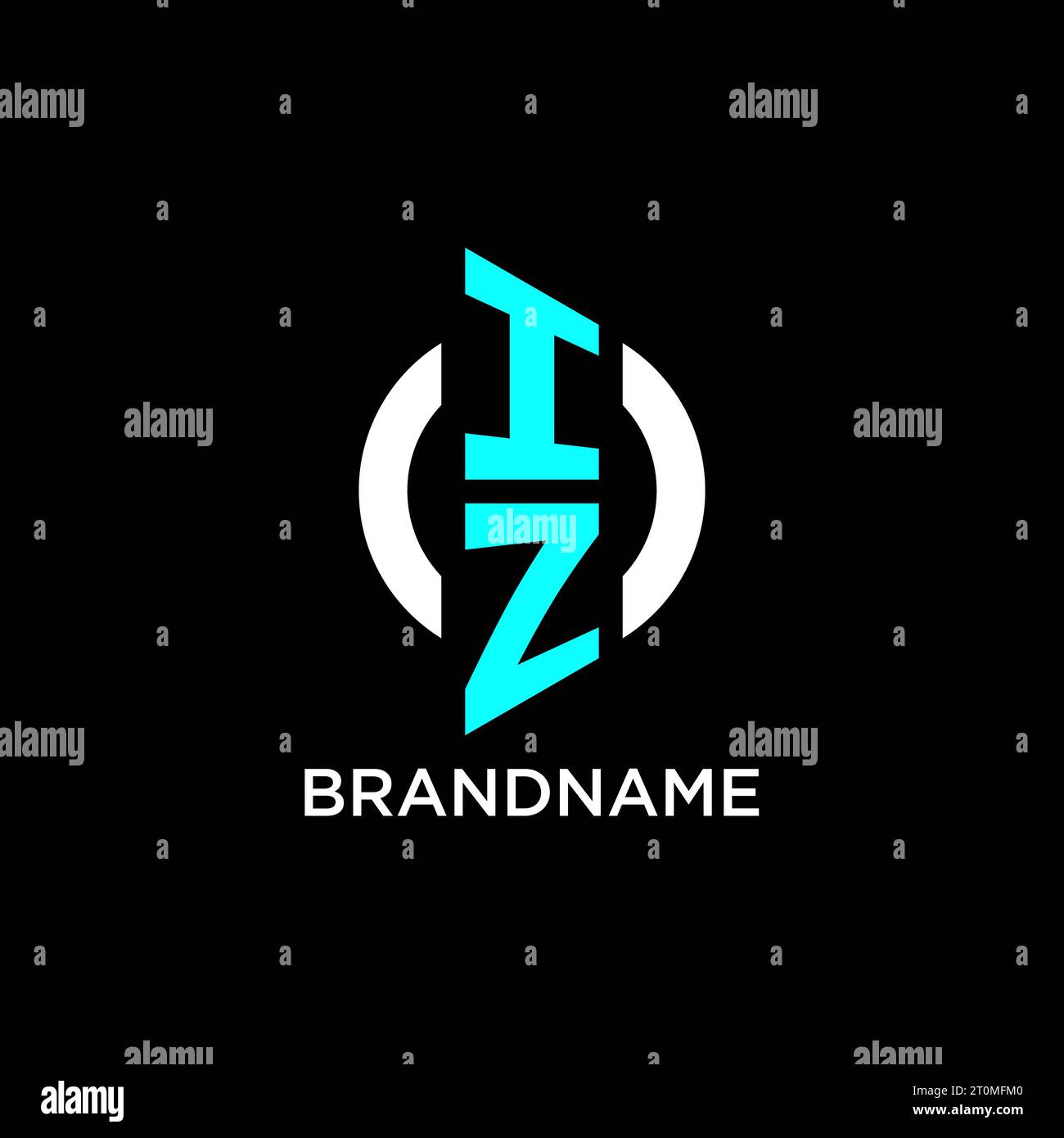 IZ circle monogram logo design ideas Stock Vector