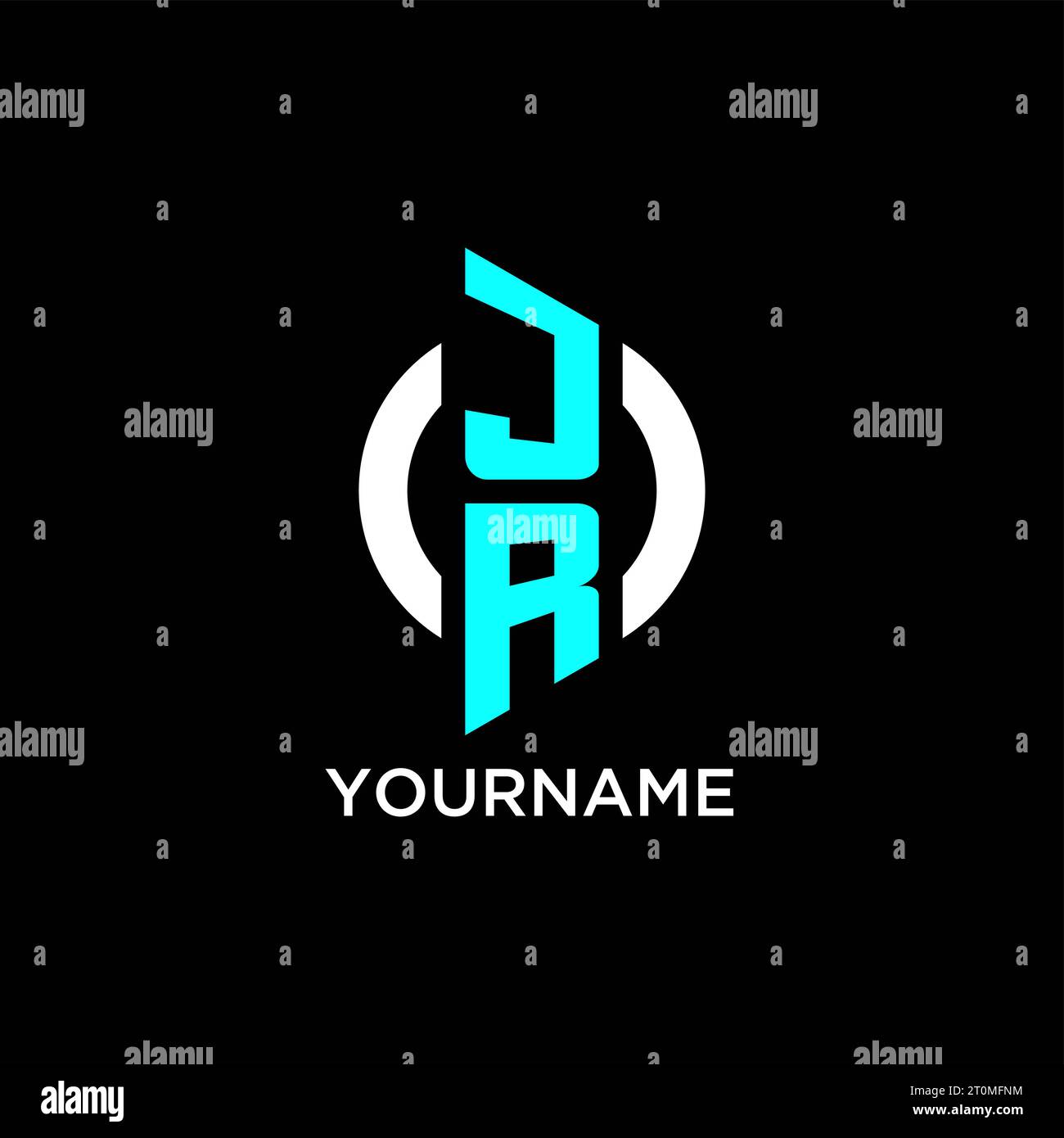 JR circle monogram logo design ideas Stock Vector