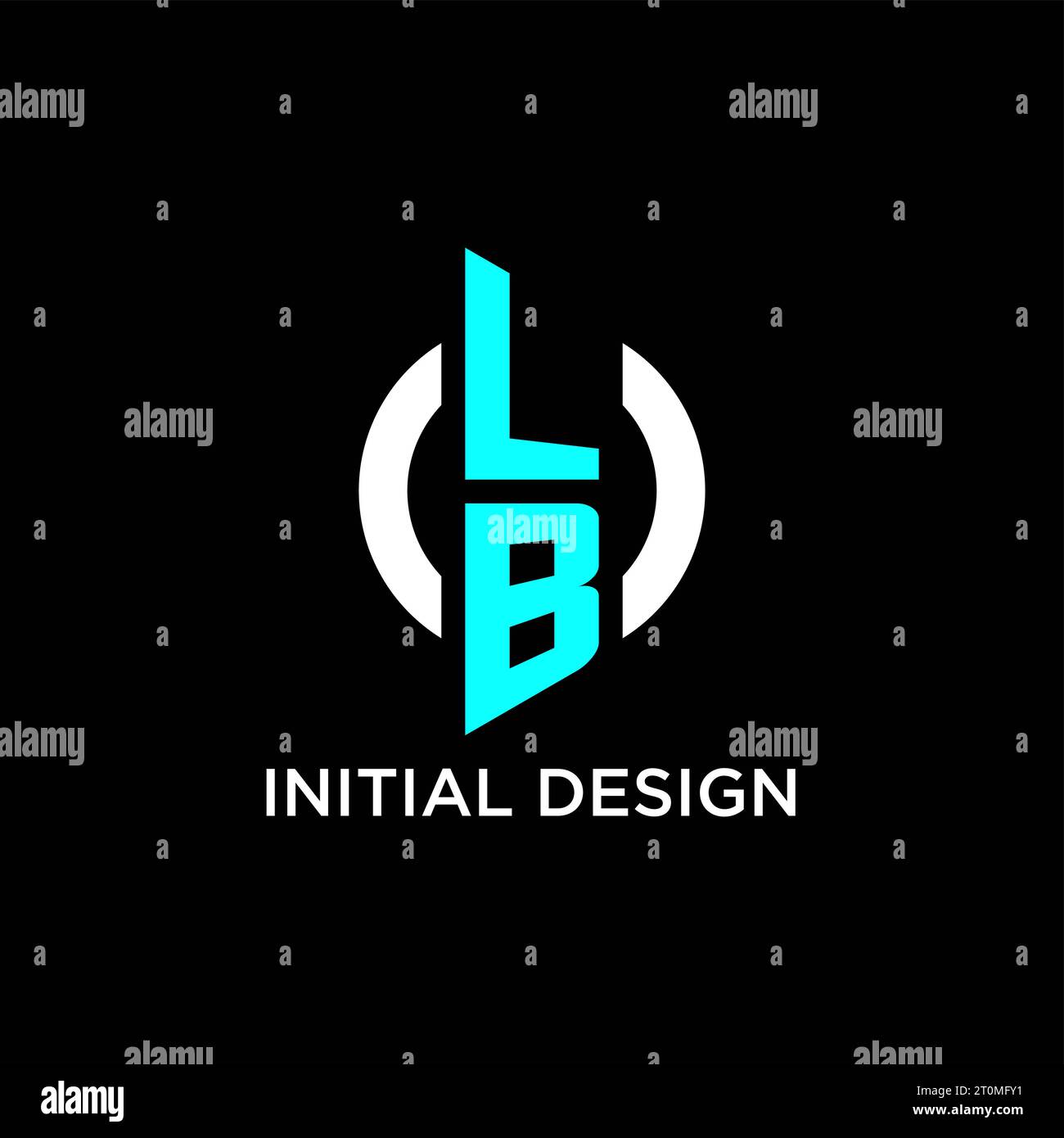 LB circle monogram logo design ideas Stock Vector