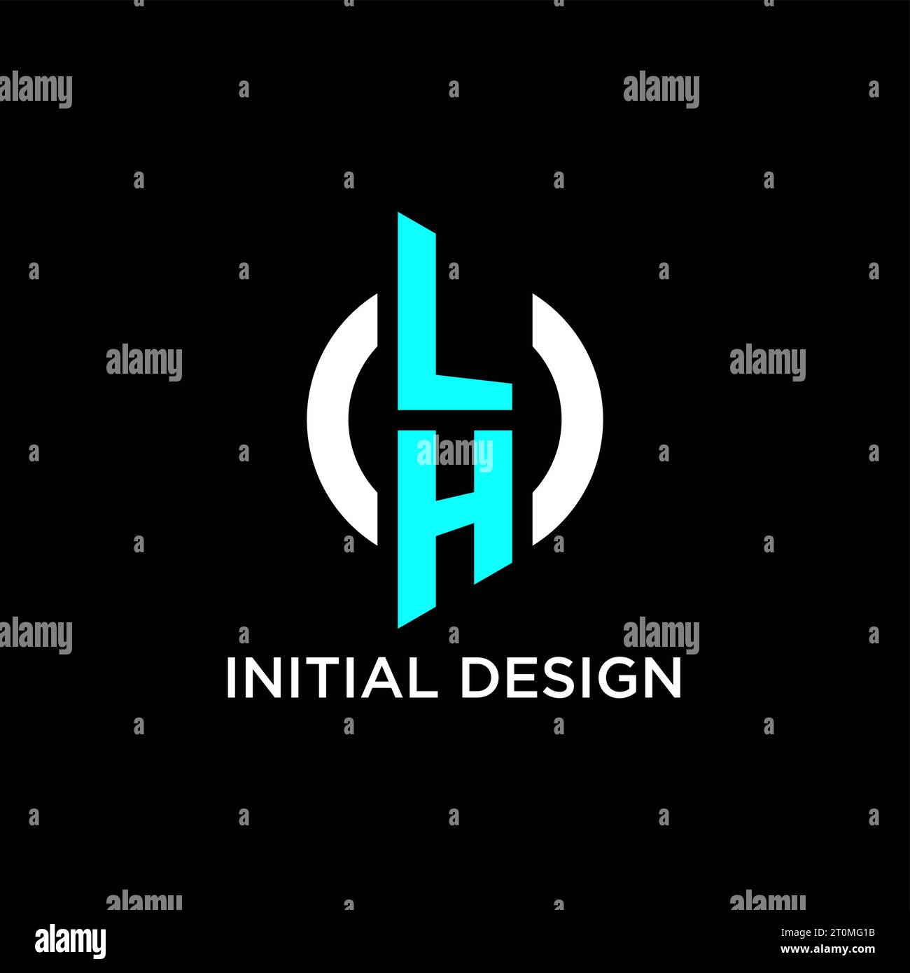 LH circle monogram logo design ideas Stock Vector