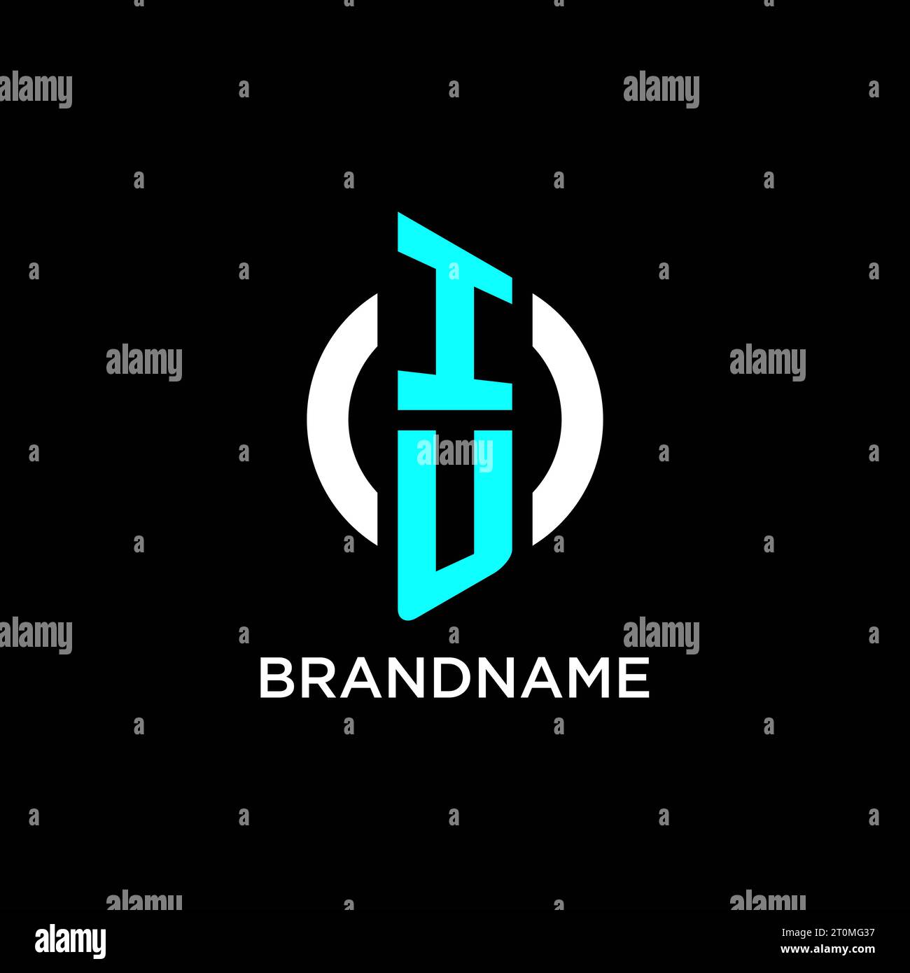 IU circle monogram logo design ideas Stock Vector