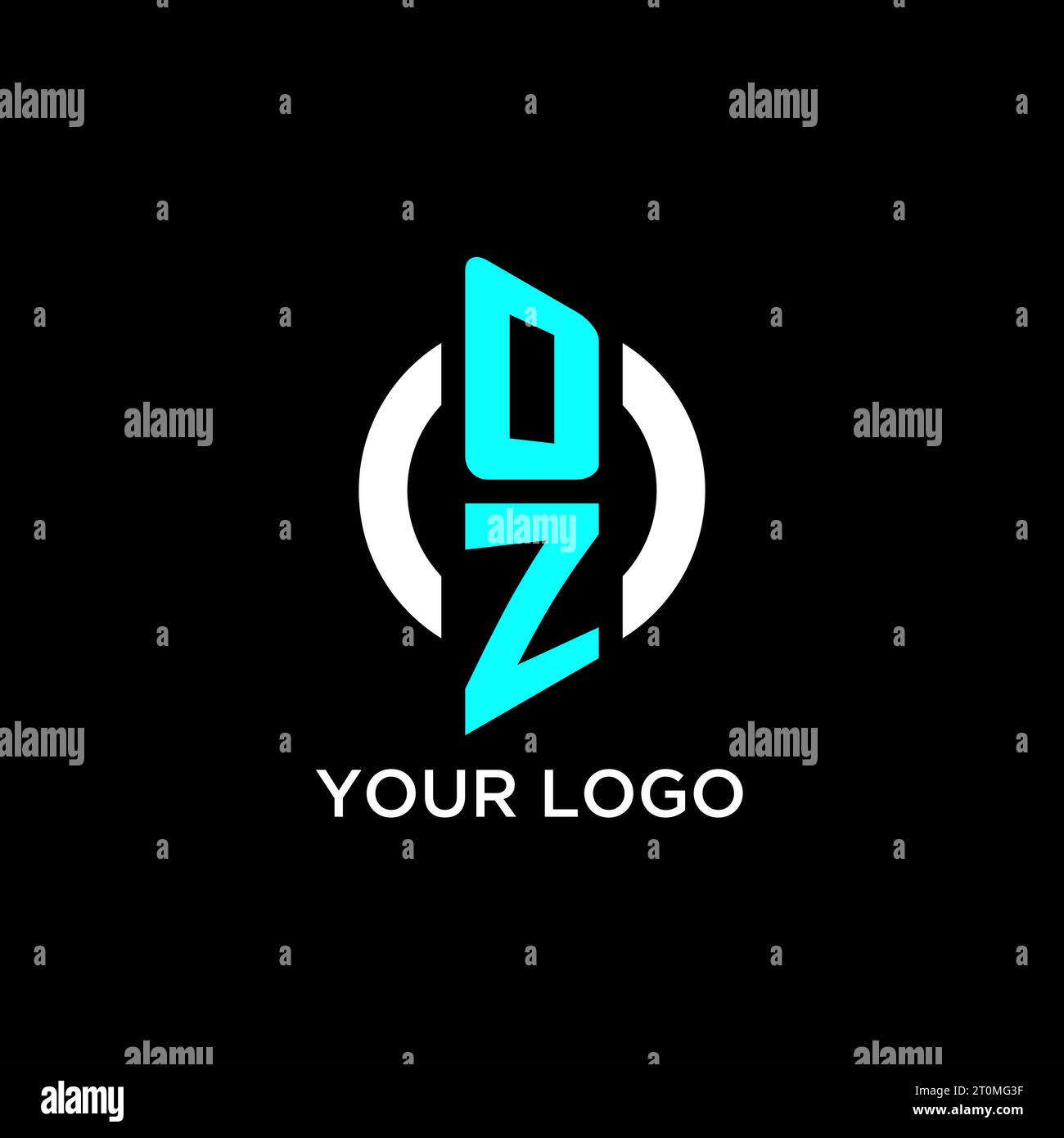 OZ circle monogram logo design ideas Stock Vector