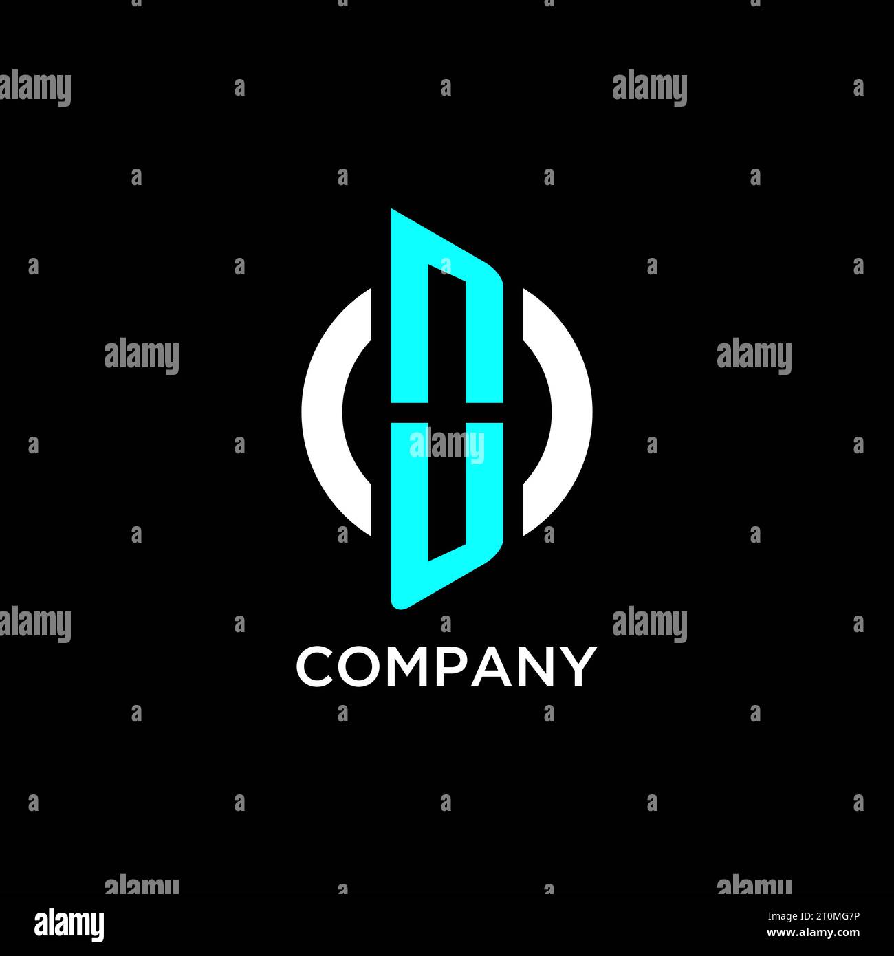 NU circle monogram logo design ideas Stock Vector