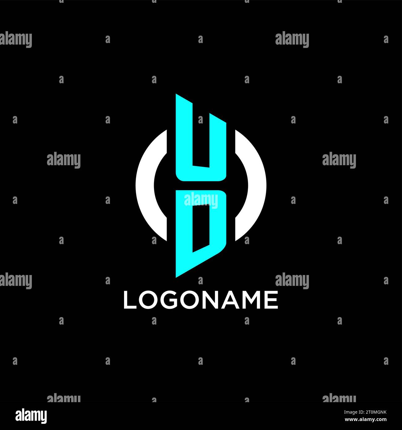 UD circle monogram logo design ideas Stock Vector