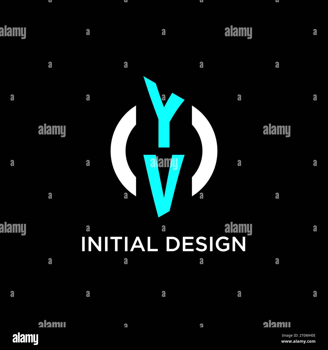 YV circle monogram logo design ideas Stock Vector