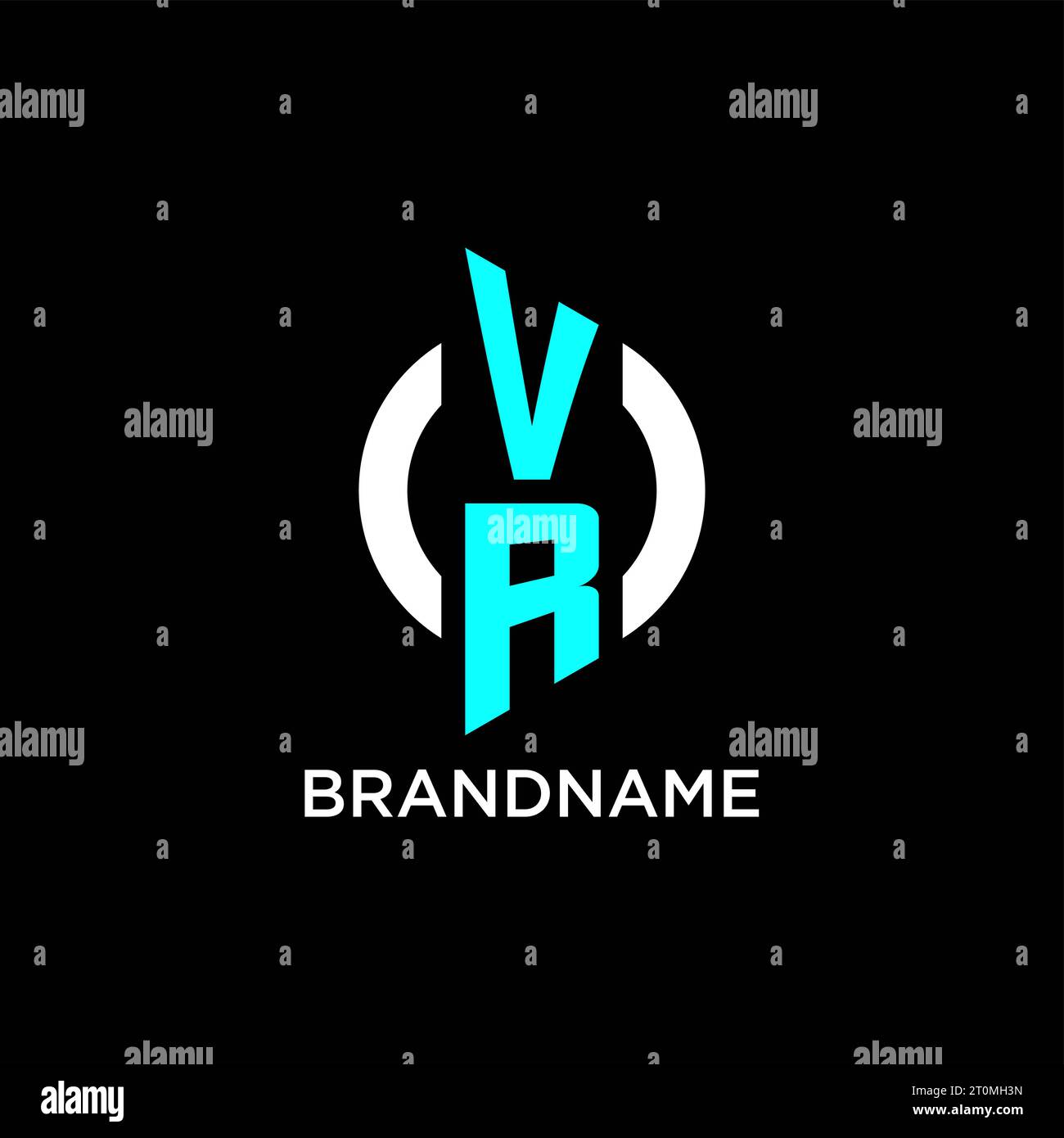 VR circle monogram logo design ideas Stock Vector Image & Art Alamy