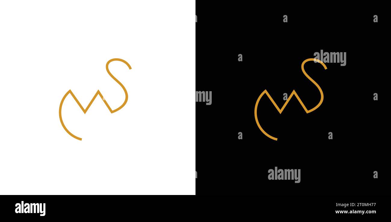 Modern and elegant MS initials logo design Stock Vector