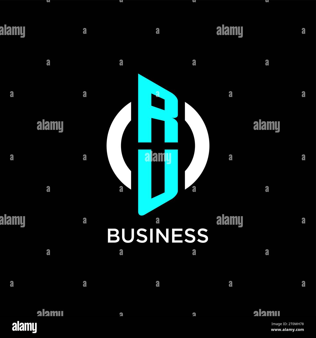 RU circle monogram logo design ideas Stock Vector