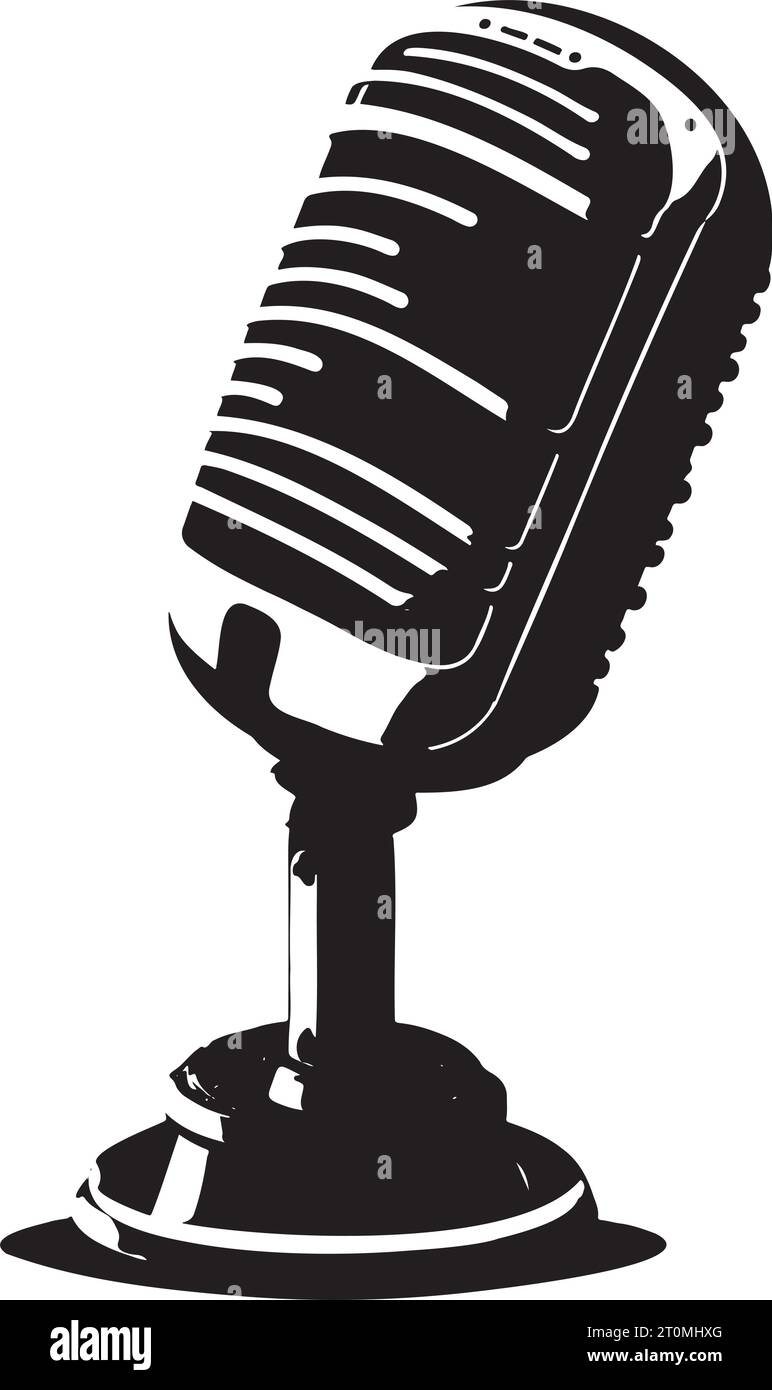 Mic Black Outline Illustration Vector Stock Vector Image & Art Alamy