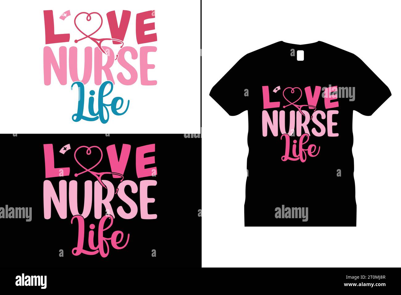 School Nurse T-shirt Design Nursing Gift Shirt Nurse Sweatshirt Long Sleeve Tees Stock Vector
