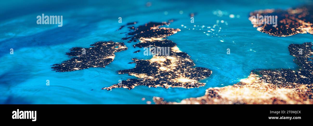 United Kingdom and Ireland. Elements of this image furnished by NASA ...