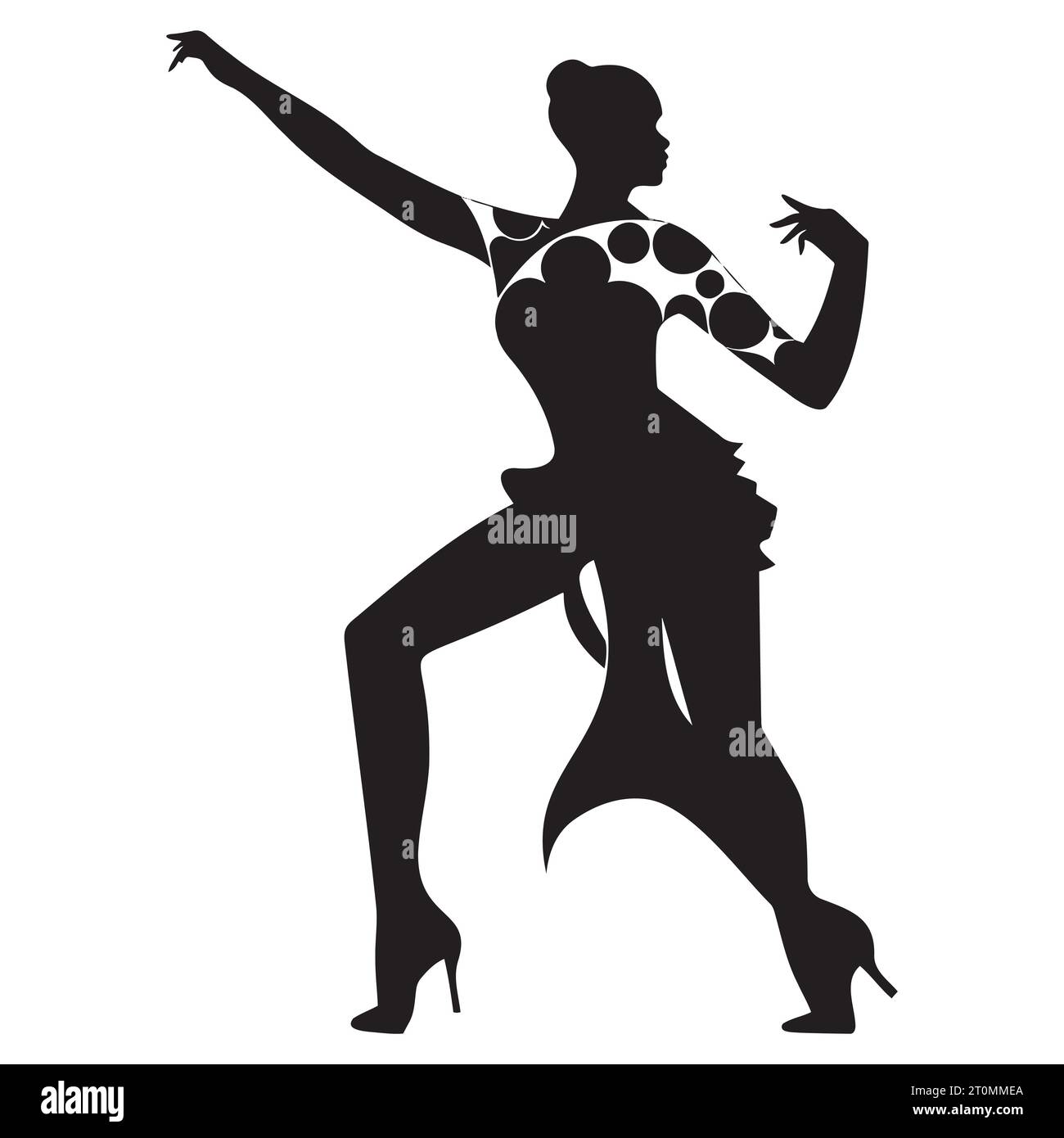 vector isolated silhouette of a dancing girl Stock Vector Image & Art -  Alamy