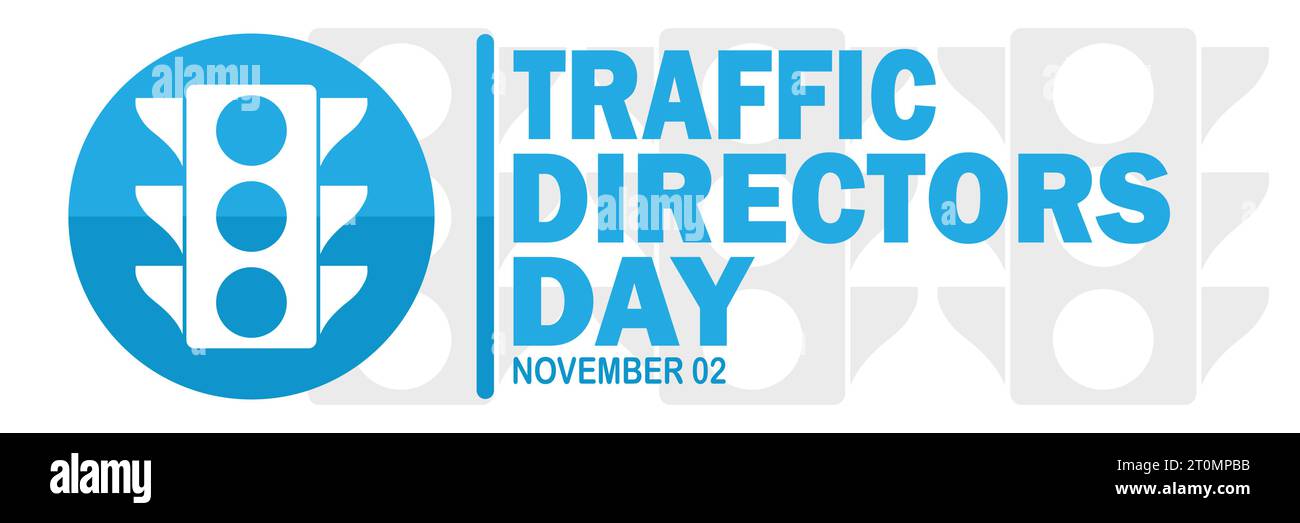 Traffic Directors Day Vector illustration. November 2. Holiday concept. Template for background, banner, card, poster with text inscription. Stock Vector