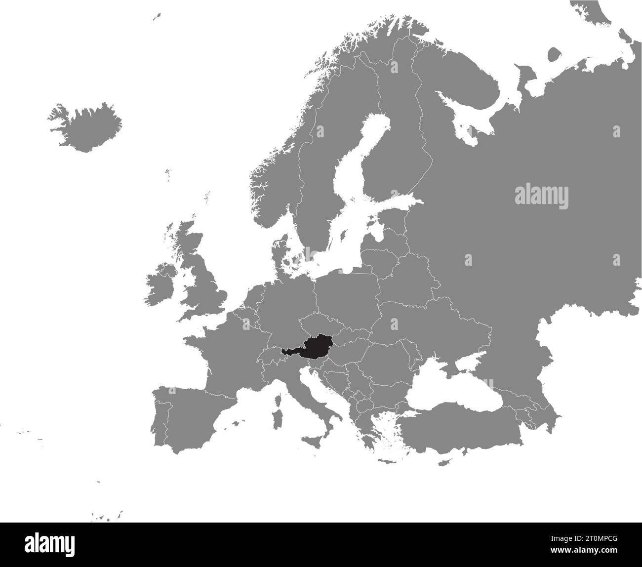 Location map of the REPUBLIC OF AUSTRIA, EUROPE Stock Vector