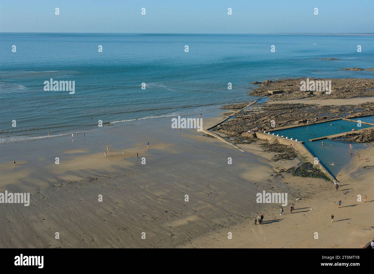 Plage du Plat Gousset, a sandy beach at Granville, Normandy, France