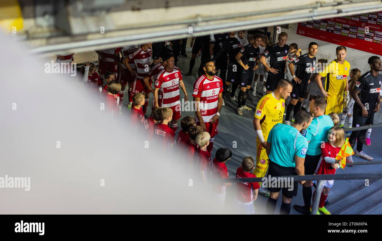 Duesseldorf, Germany. 06th Oct 2023.  Torwart Florian Kastenmeier (F95)  Jamil Siebert (F95), Takashi Uchino (F95) Fortuna Düsseldorf - VfL Osnabrück Stock Photo