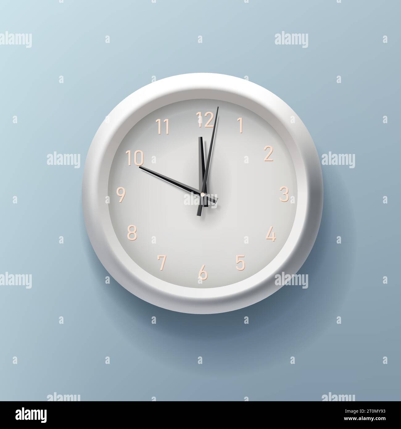 3d analog clock realistic illustration with numbers and arrows pointing ...