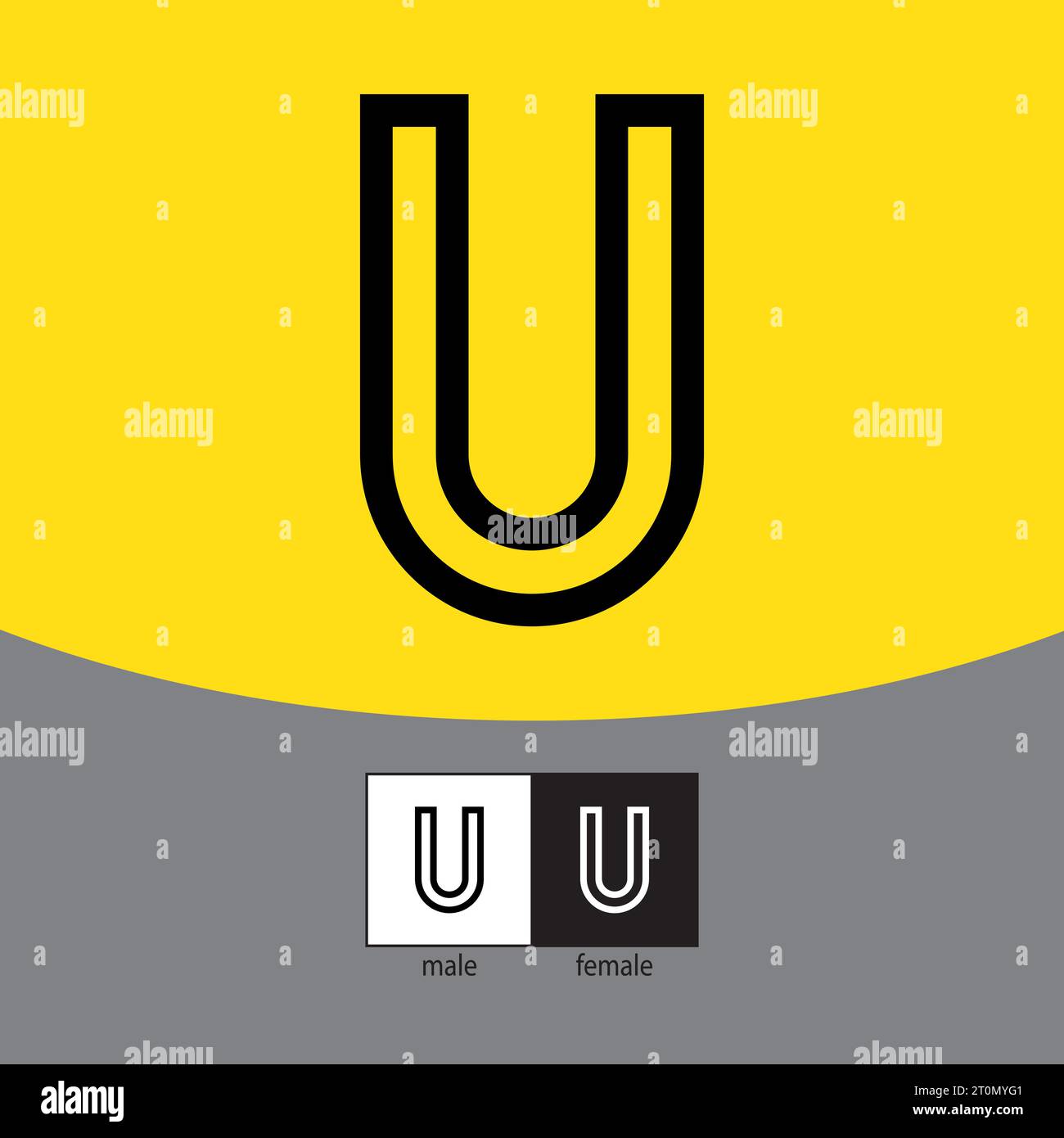 U Letter Logo. Black Color. - Vector Stock Vector Image & Art - Alamy