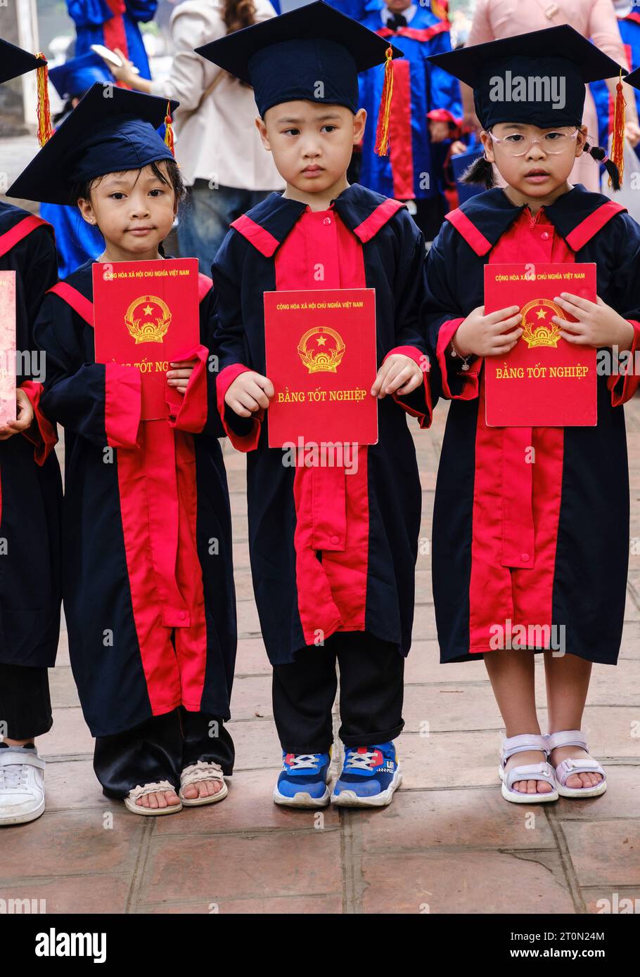 Hanoi, Vietnam. Temple of Literature, Van Mieu. Students Lining up for ...