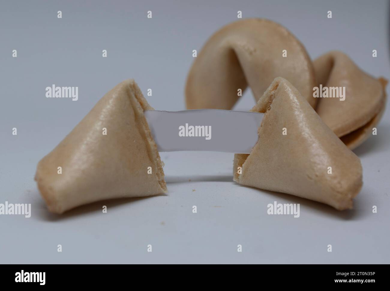 Fortune cookie with empty paper Stock Photo