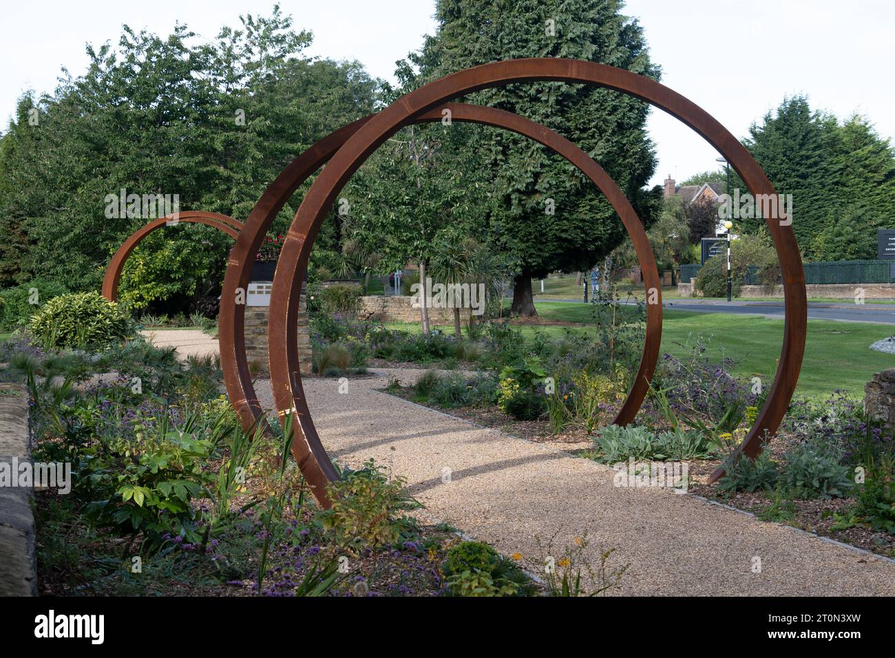 Cyril Sellars Memorial Walk, Coronation Park, Corby, Northamptonshire, England, UK Stock Photo