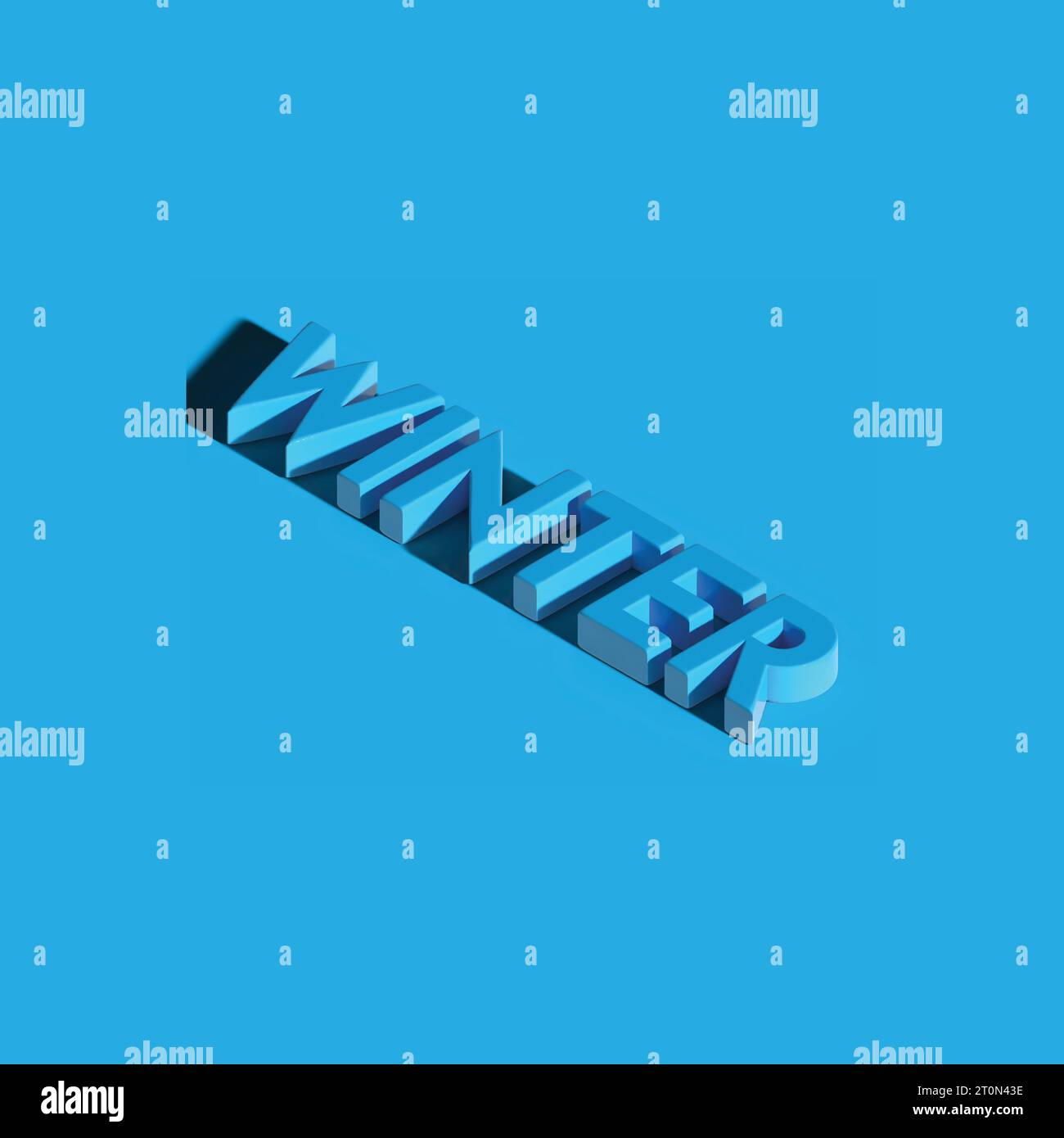 Vector 3D winter text on a blue blackground. Stock Vector