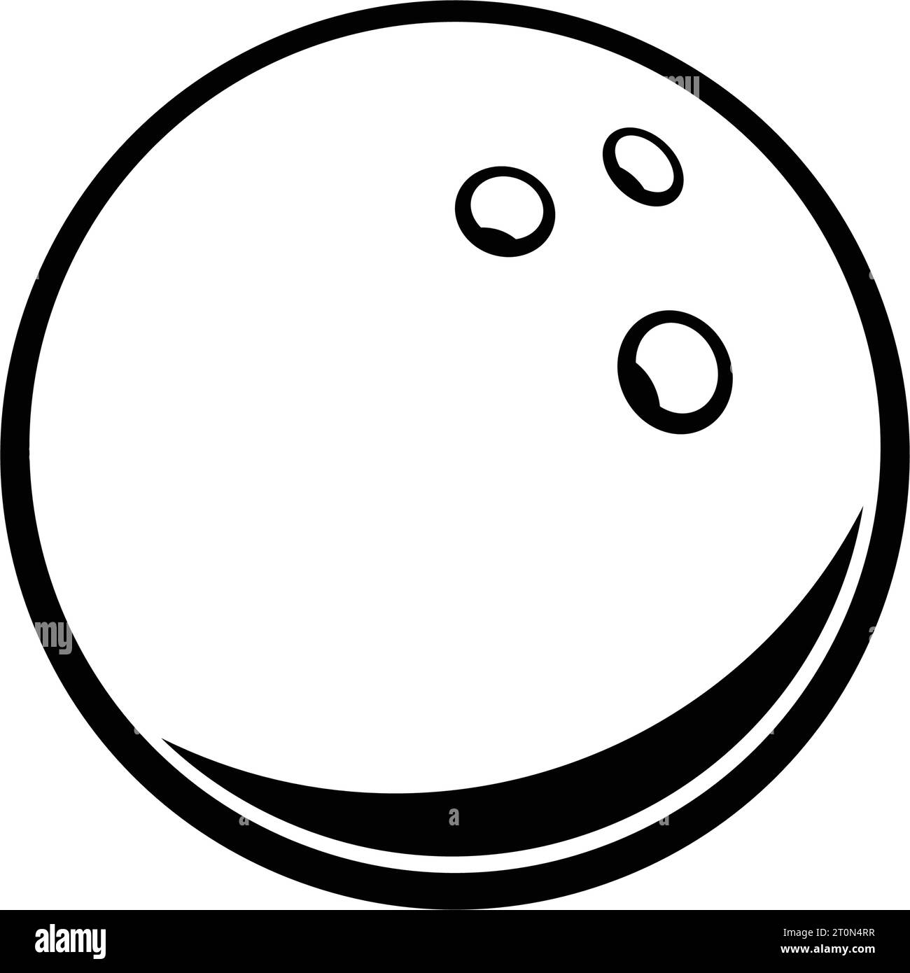 classic simple black and white cartoon ten pin bowling ball outline line drawing icon vector isolated on white background Stock Vector