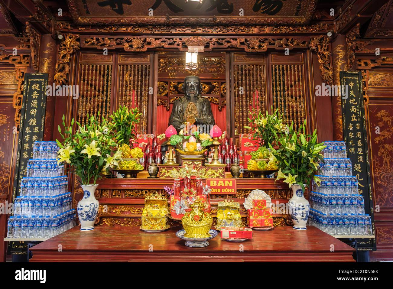 Hanoi, Vietnam. Quan Thanh Temple, a Taoist Temple. Offerings in front