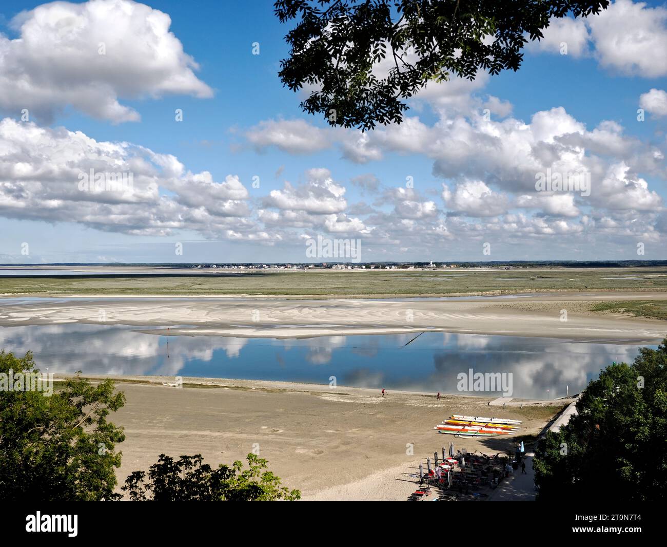 Beach and low tide at Saint-Valery-sur-Somme is a commune in the Somme department in France Stock Photo