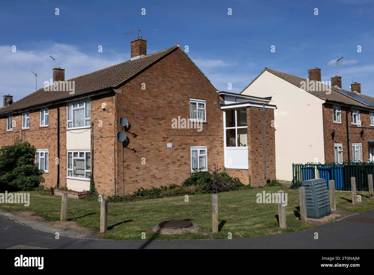 Block of flats on Potters Field, on the outskirts of Harlow, where Gavin Plumb, the man who has been arrested for plotting to abduct Holly Willoughby Stock Photo