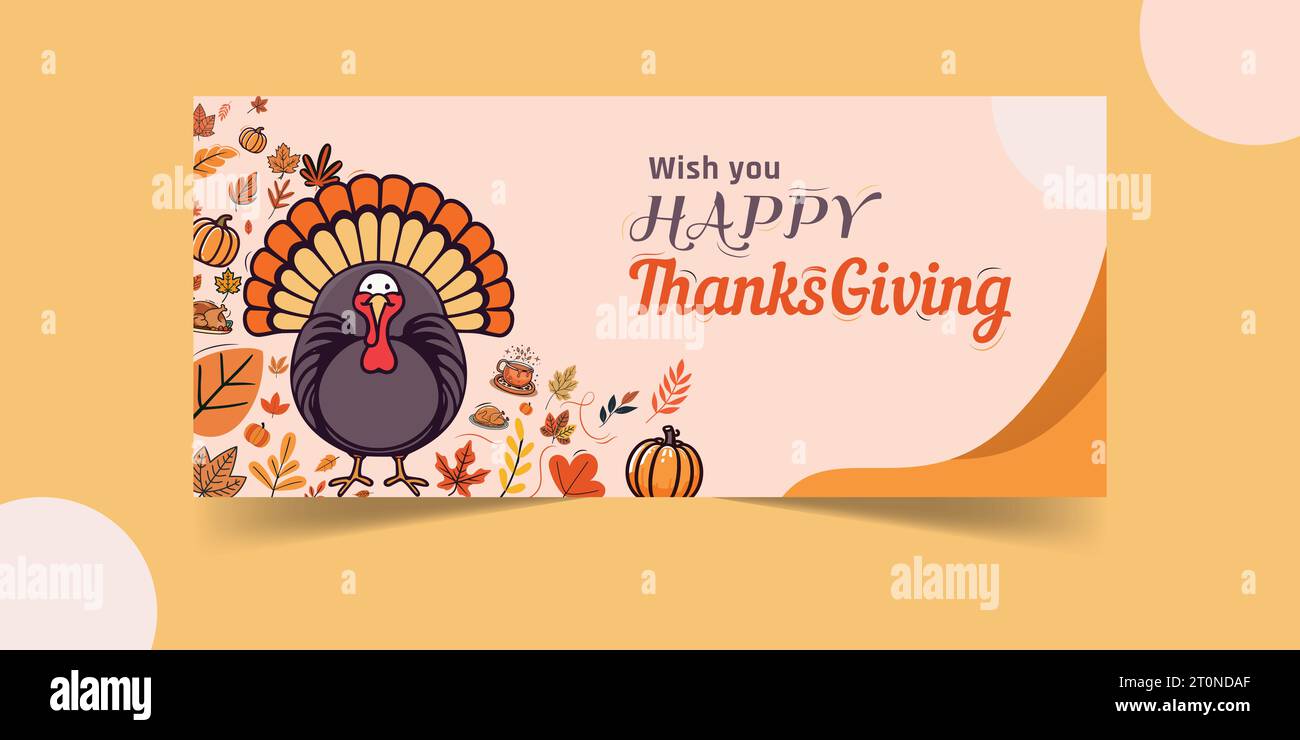 ThanksGiving Cover Banner Design, Page Cover Design Stock Vector Image