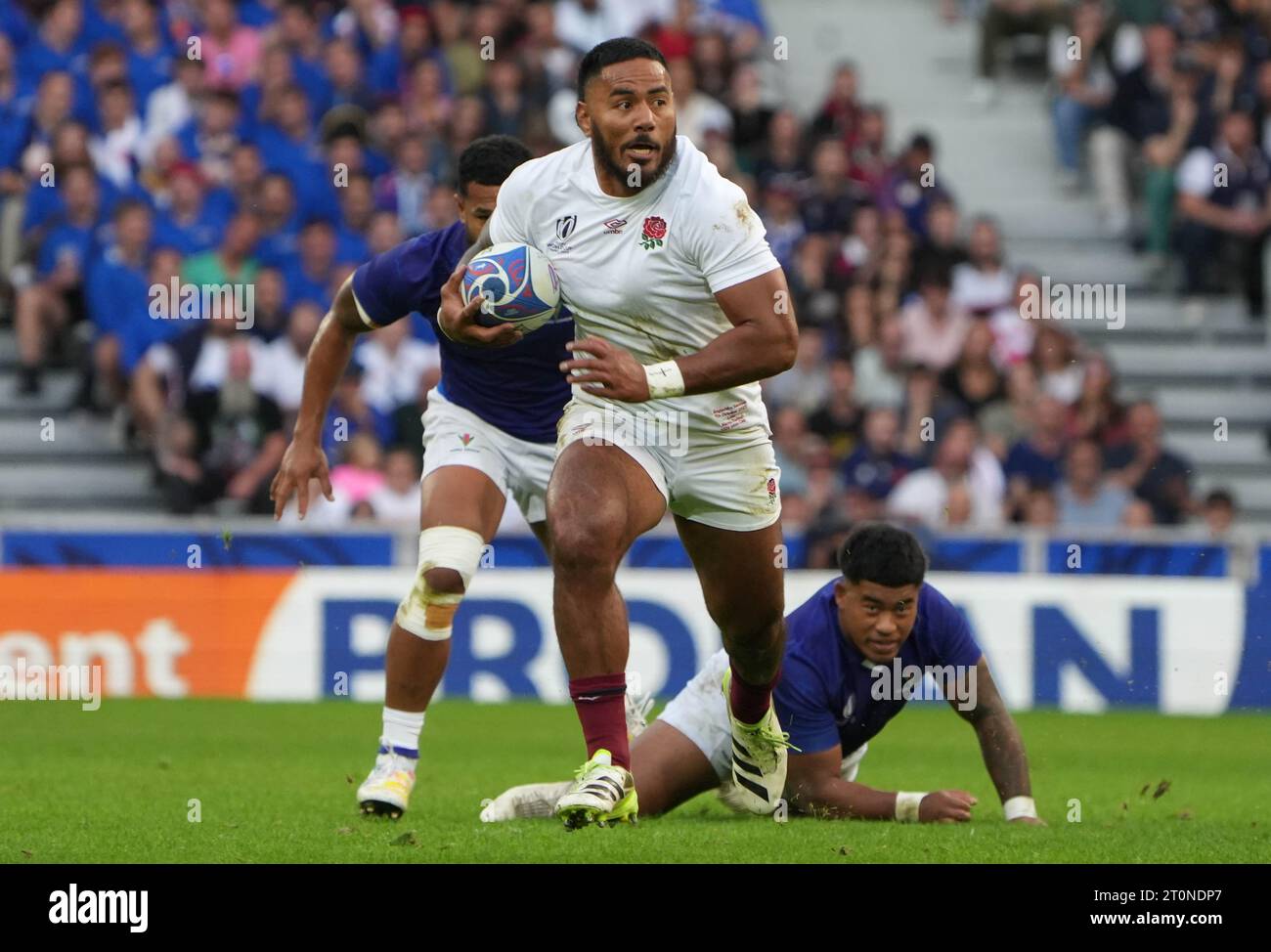 Manu Tuilagi of England  during the World Cup 2023, Pool D rugby union match between England and Samoa on October 7, 2023 at Pierre Mauroy stadium in Villeneuve-d'Ascq near Lille, France - Photo Laurent Lairys / DPPI Stock Photo