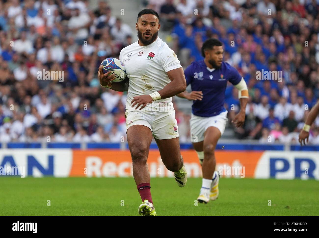 Manu Tuilagi of England  during the World Cup 2023, Pool D rugby union match between England and Samoa on October 7, 2023 at Pierre Mauroy stadium in Villeneuve-d'Ascq near Lille, France - Photo Laurent Lairys / DPPI Stock Photo