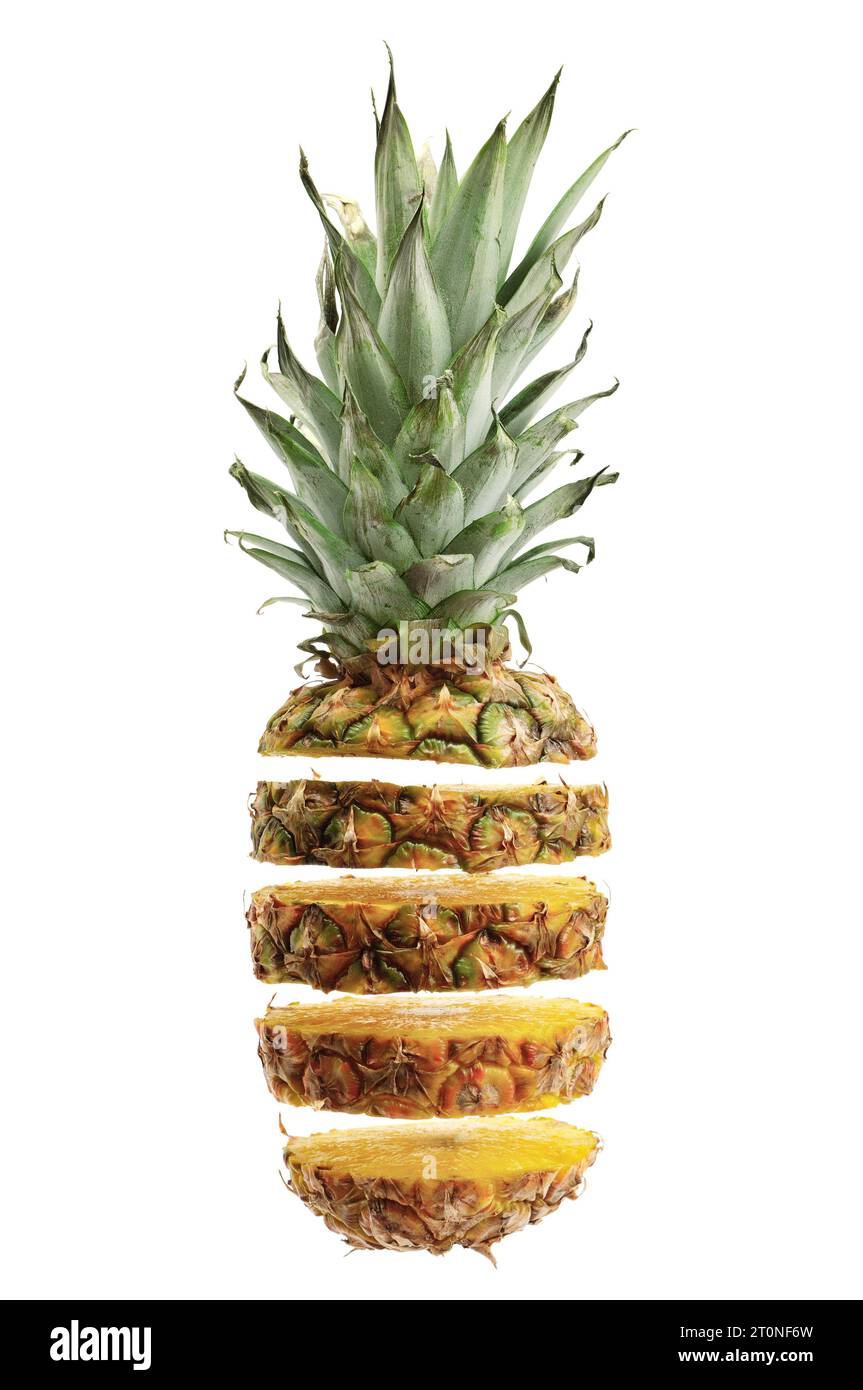 cut ananas isolated on white background Stock Photo Alamy