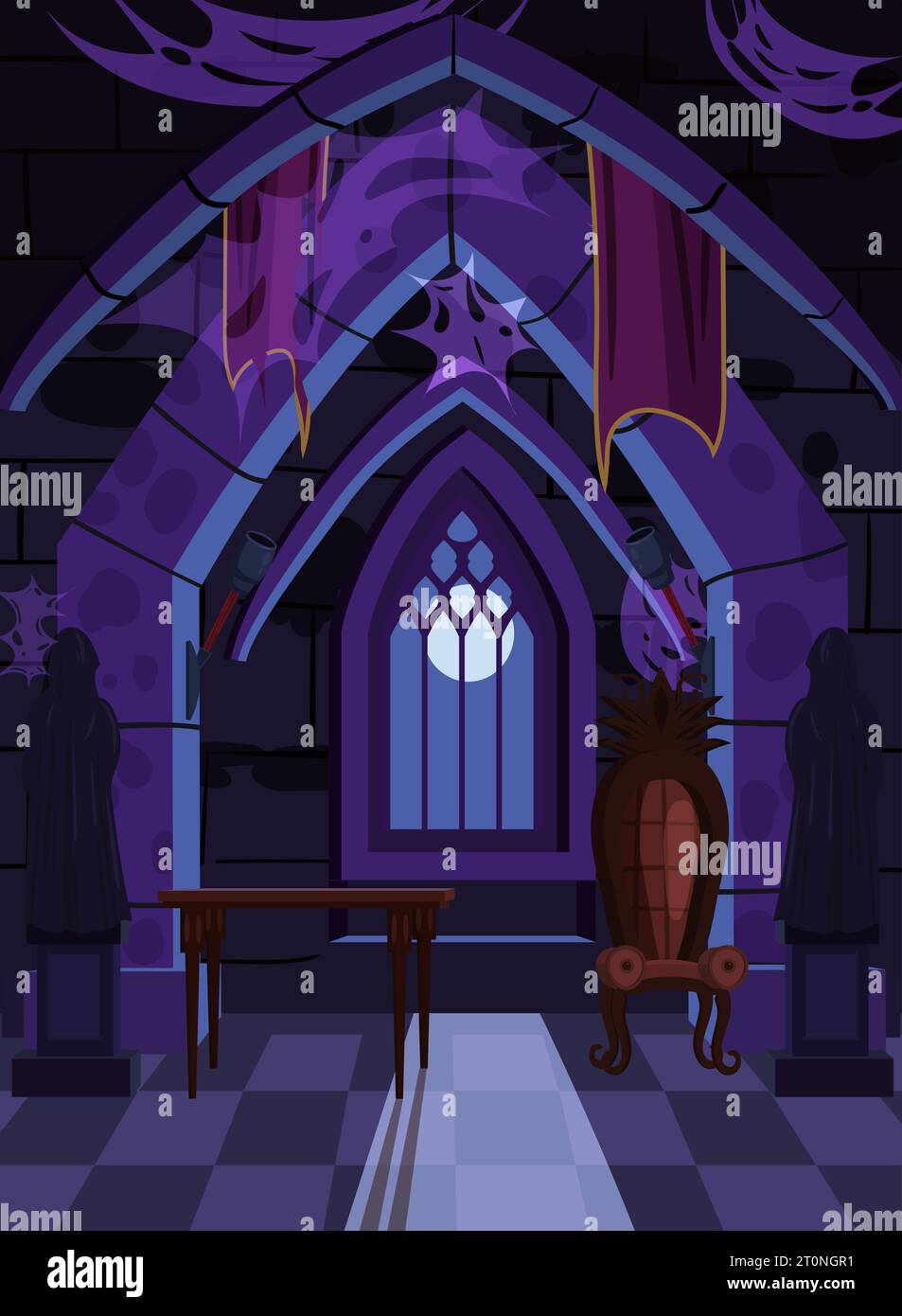Cartoon vampire with a castle in background Vector Image
