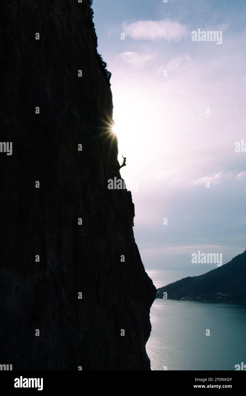 Woman sport climbing in Kalymnos island Stock Photo Alamy