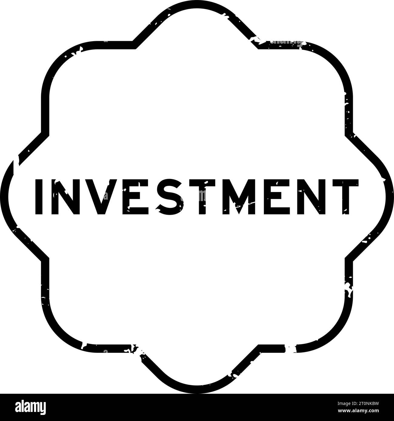 Grunge black investment word rubber seal stamp on white background Stock Vector