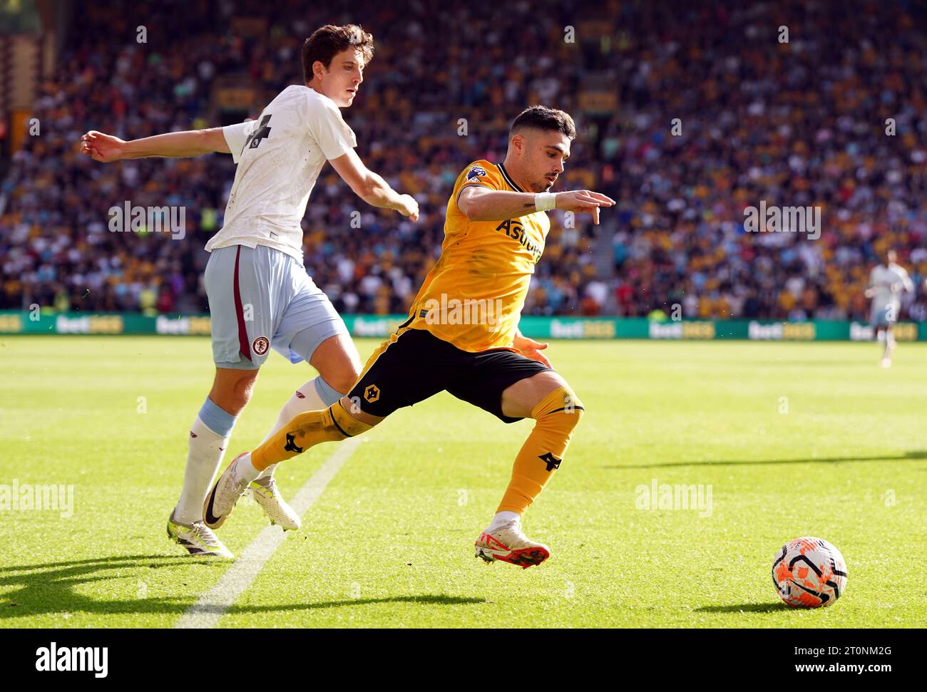 Wolverhampton Wanderers' Pedro Neto goes past Aston Villa's Pau Torres