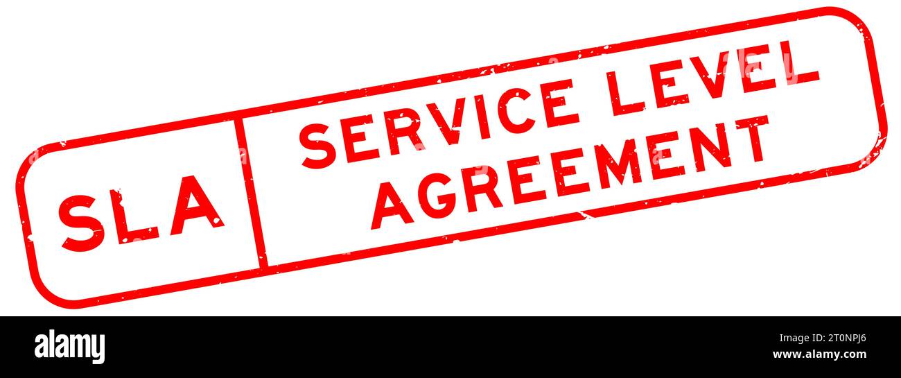 Grunge red SLA Service level agreement word square rubber seal stamp on white background Stock Vector