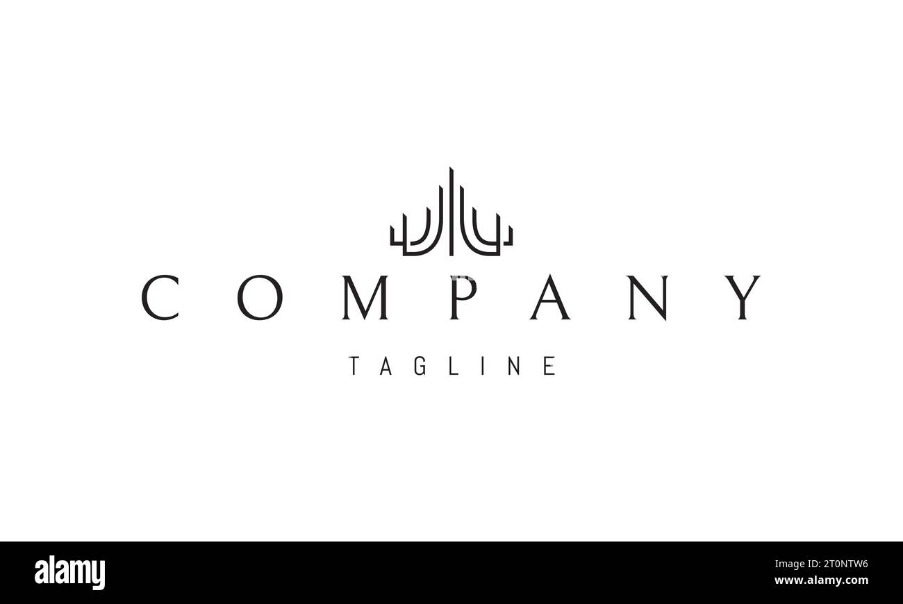 A vector logo with an abstract image of a tower with columns Stock ...
