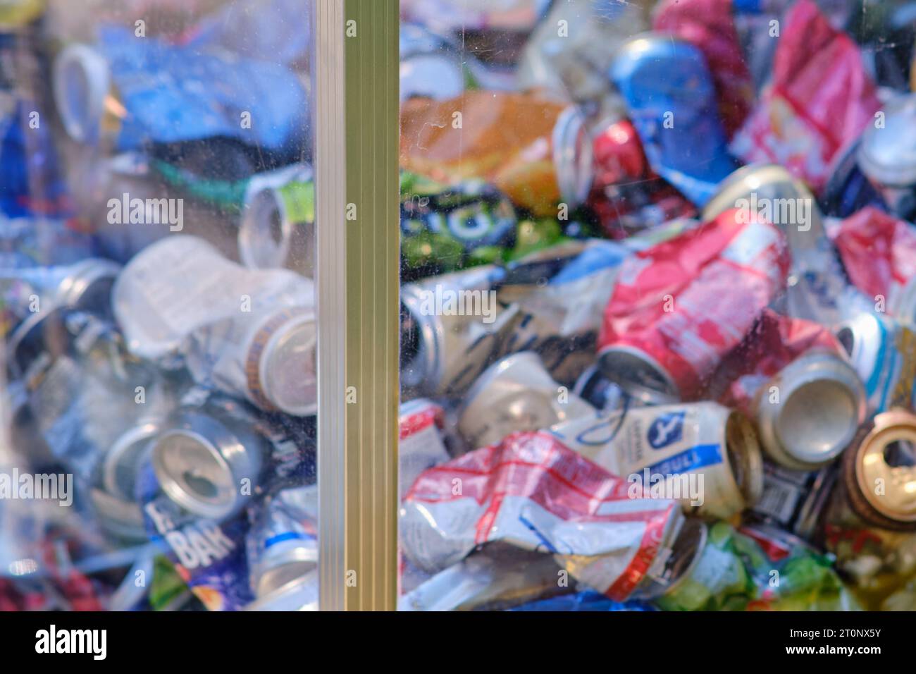 Recycling aluminum cans. Recycling is a major social issue Stock Photo