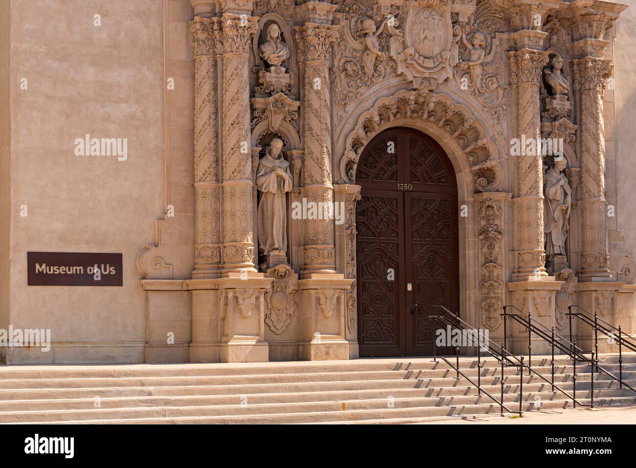 The entrance to Balboa Park's Museum of Us, formally known as the Museum of Man. Stock Photo