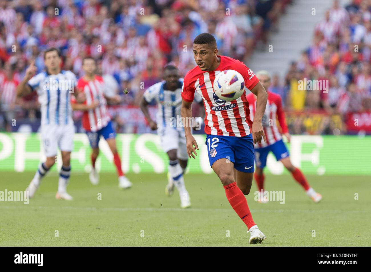 MADRID, SPAIN - OCTOBER 8: Lino during the La Liga 2023/24 match between Atletico de Madrid and Real Sociedad at Civitas Metropolitano Stadium. (Photo by Guille Martinez/AFLO) Stock Photo