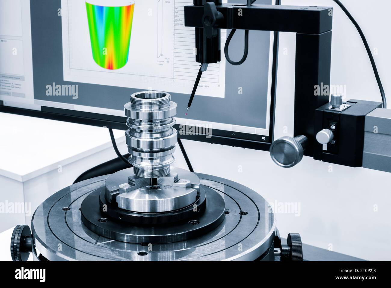 coordinate measuring machine in metal cutting industry. probe measure detail, operator