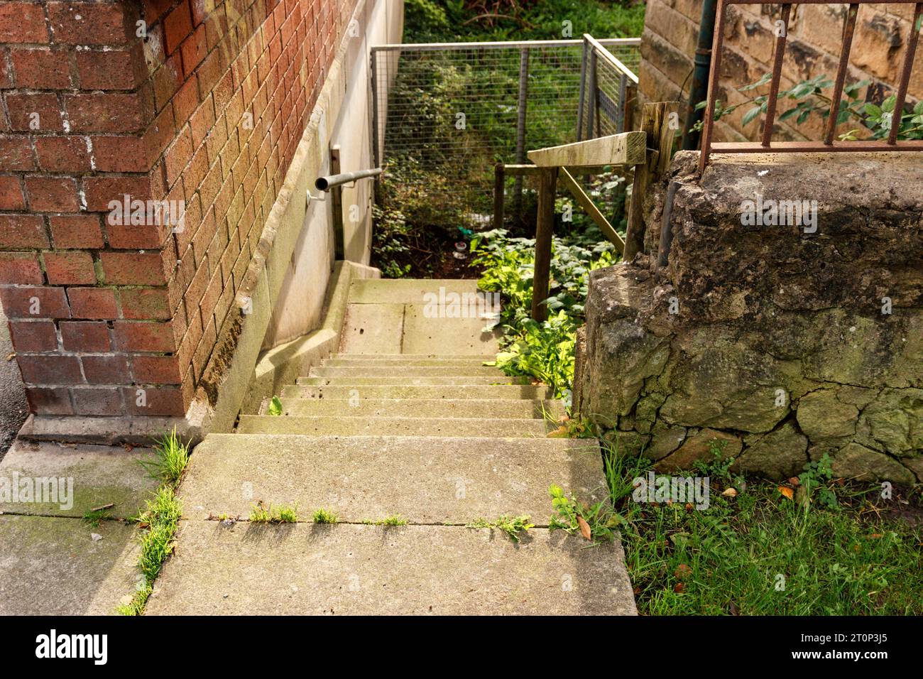 Steps to Gammull Road railway station. Stock Photo