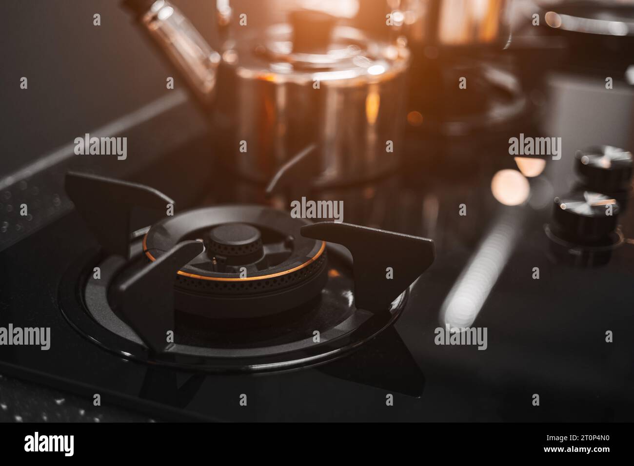 Stove in modern kitchen clean new glass top luxury elegant design for